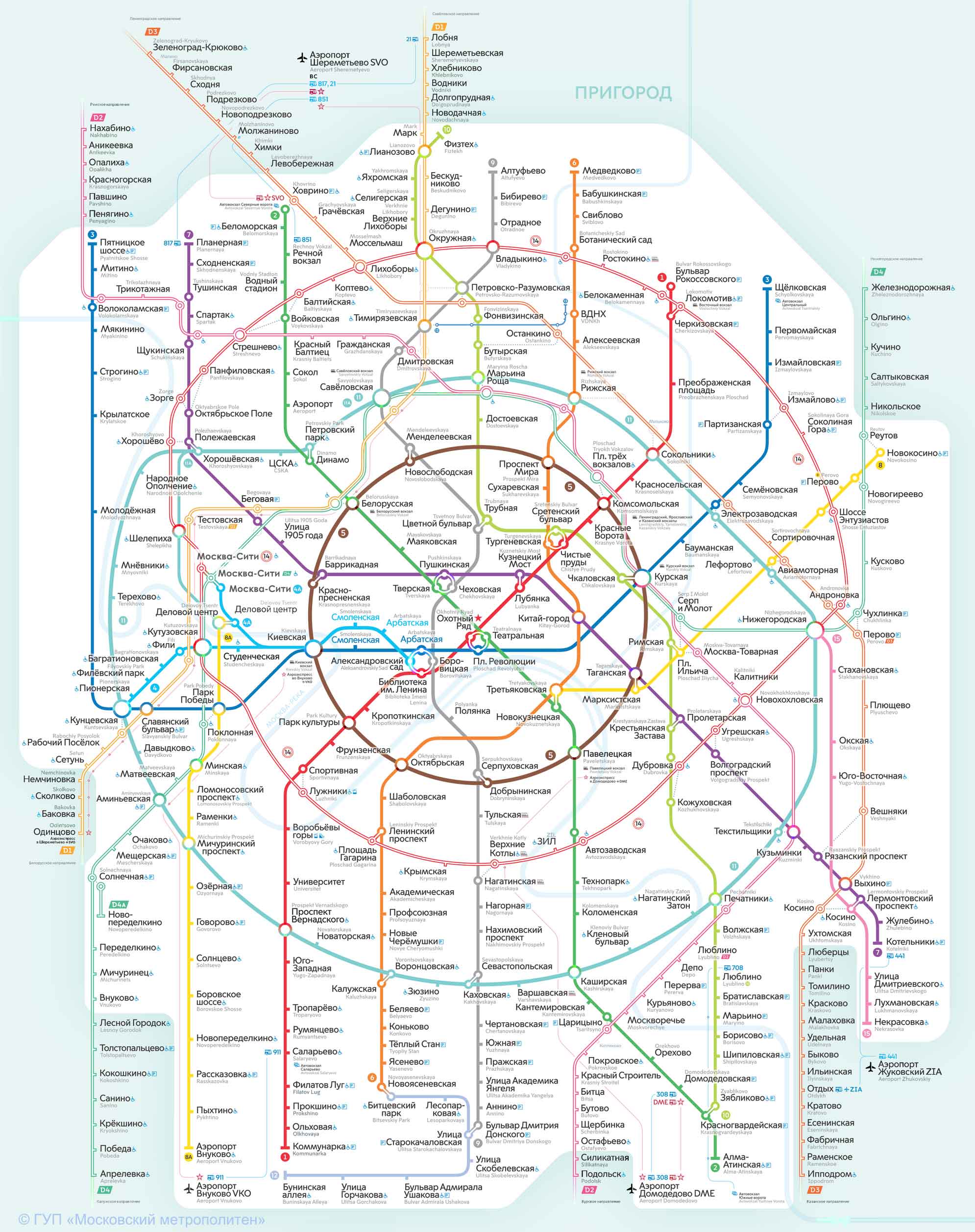 Cтанция метро «Комсомольская» на карте Москвы. Автобусы у станции метро. Схема зала и пересадки